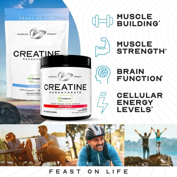 Muscle Feast Creapure Creatine Monohydrate Powder, Vegan Keto Friendly Gluten-Free, Mass Gainer, Muscle Recovery Supplement and Best Creatine for Muscle Growth, Unflavored, 300g - Image 6
