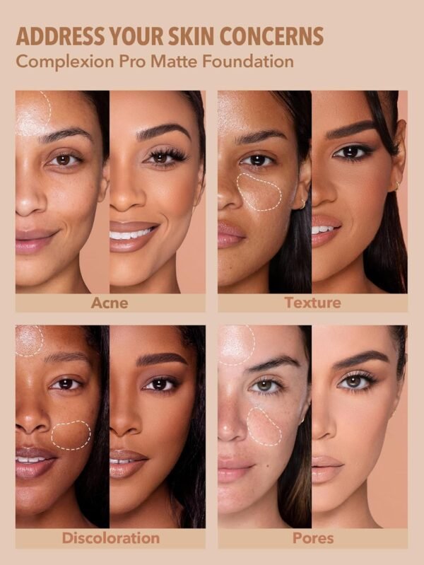 SHEGLAM Full Coverage Foundation Makeup Long Lasting Waterproof Matte Dewy Liquid Foundation - Nude - Image 5