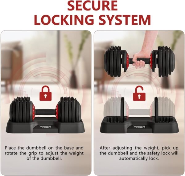 Adjustable Dumbbell 55LB Single Dumbbell Weight, 10-in-1 Weight Dumbbell with Anti-Slip Metal Handle for Home Gym Exercise Equipment - Image 7