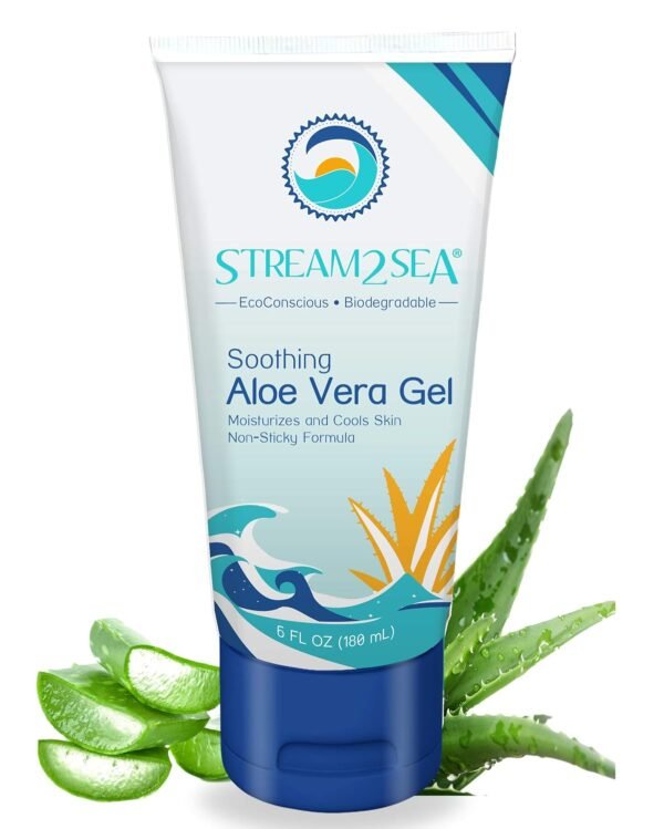 STREAM 2 SEA Soothing Aloe Vera Gel, Reef Safe Paraben Free All Natural Underwater Sting and Sunburn Relief, After Sun Care for Face and Body Easy to Absorb Hydration Moisturizing Formula, 6 Fl oz - Image 2