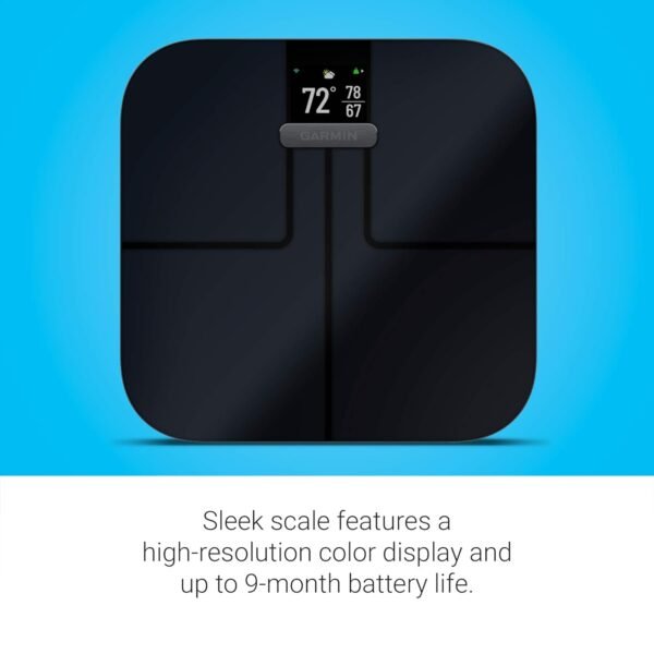 Garmin Index S2, Smart Scale with Wireless Connectivity, Measure Body Fat, Muscle, Bone Mass, Body Water% and More, Black (010-02294-02) - Image 6