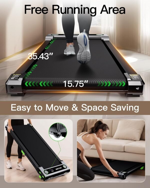 Walking Pad with Incline, Akluer Incline Walking Pad Treadmill for Home, 2.5 HP Under Desk Treadmill Small with Remote Control, Walking Pad Small Treadmill with LED Display - Image 7