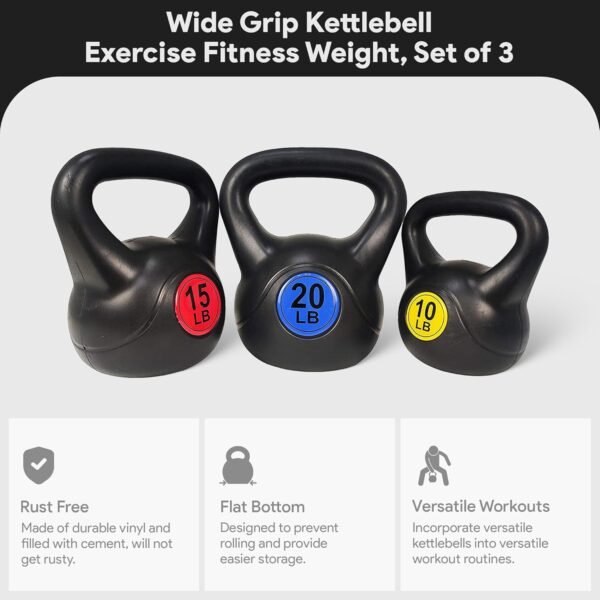 BalanceFrom Wide Grip Kettlebell Exercise Fitness Weight Set, Multiple Sizes - Image 6