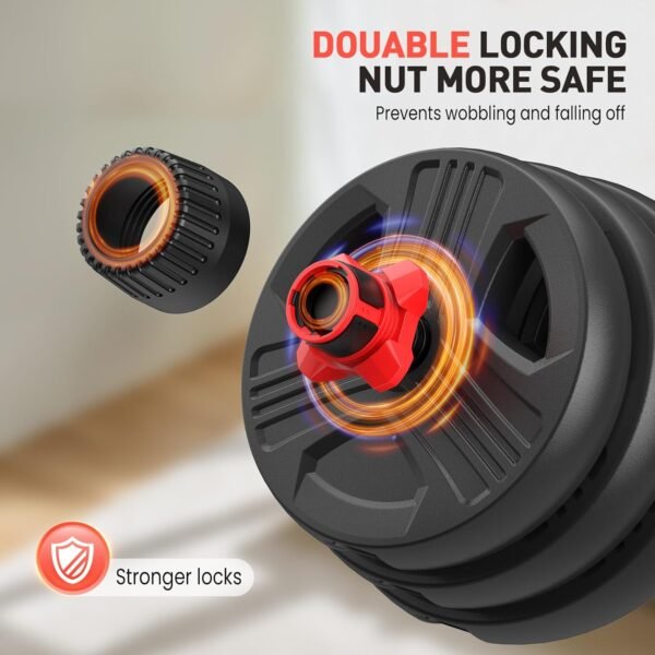 Adjustable Dumbbells Set, 20/30/40/55/60/70/80/90lbs Free Weight Set with Connector, 2 or 3 in 1 Dumbbells Set Used as Barbell, Kettlebells, Fitness Exercises for Home Gym Suitable Men/Women - Image 7
