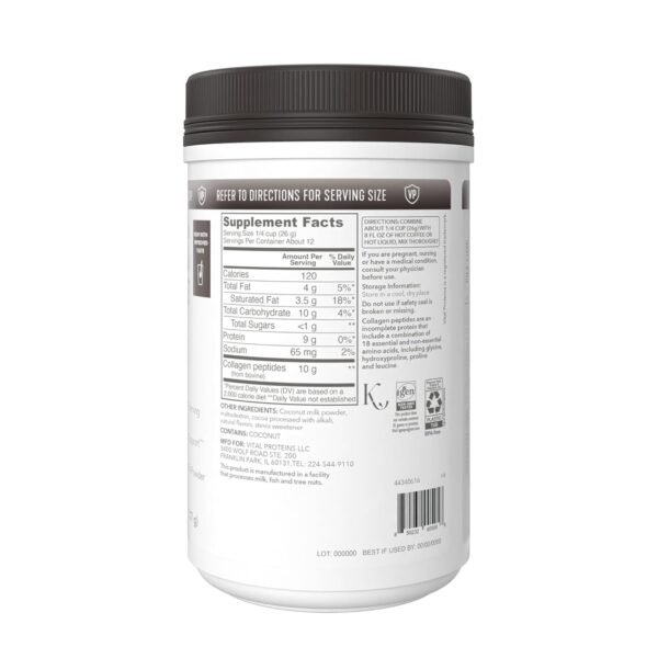 Vital Proteins Collagen Coffee Creamer, Coconut Milk based & Low Sugar Powder with Collagen Peptides Supplement - Supporting Healthy Hair, Skin, Nails with Energy-Boosting MCTs - Mocha 11.2oz - Image 9