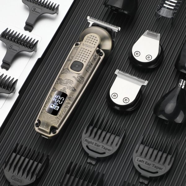 VGR 095 Beard Trimmer for Men, 7 in 1 Waterproof Cordless Hair Clippers and Trimmers Set, Electric Razor Shavers T-Blade Hair Trimmer Grooming Kit for Nose Body Ear Face Mustache, V-103 - Image 8