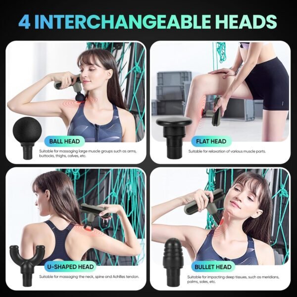 Mini Massage Gun, Muscle Massager Gun, Deep Tissue Massage Gun Portable, Percussion Massage Gun, Pistola De Masajes Musculares for Office Gifts Women Men, Home, Athletes - Image 4