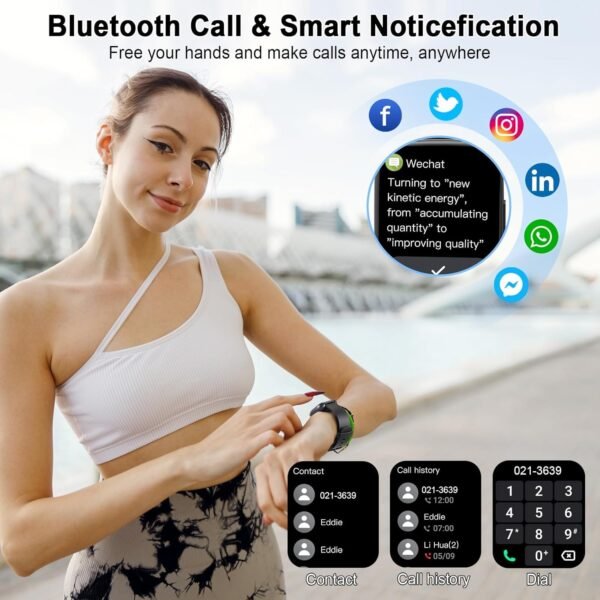 Smart Watch, 1.95" Smartwatch for Men Women (Answer/Make Call), 110+ Sports Modes Fitness Tracker with Heart Rate Sleep Monitor, IP68 Waterproof Fitness Watch, Step Counter Watches for Android iOS - Image 4