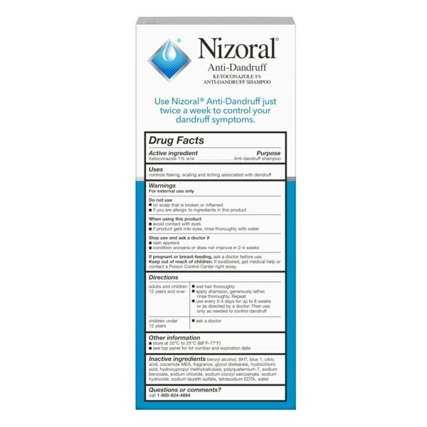 Nizoral Anti-Dandruff Shampoo with 1% Ketoconazole, Fresh Scent, 7 Fl Oz - Image 3