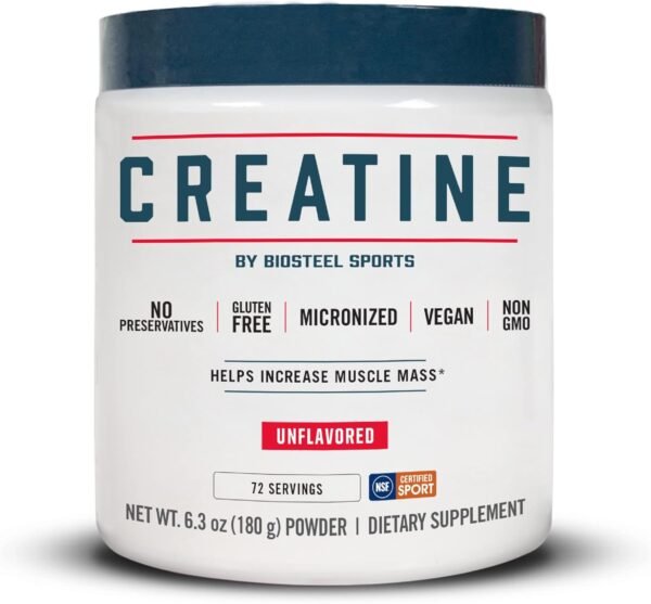 BioSteel Creatine Monohydrate Powder - 72 Servings, 180g, Micronized for Muscle Recovery & Lean Muscle, NSF for Sport Certified Creatine Powder - Image 2