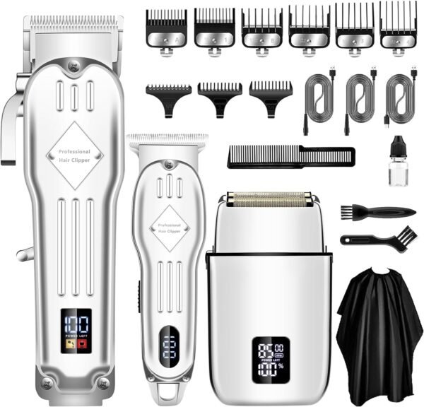 SUNNOW Hair Clippers Professional Cordless for Men, Electric Foil Shavers Razor & Beard Hair Trimmer Kit, Rechargeable Hair Cut Machines Fade Clippers Set, 3 in1 Beard Trimming Kit for Home, Barber - Image 2