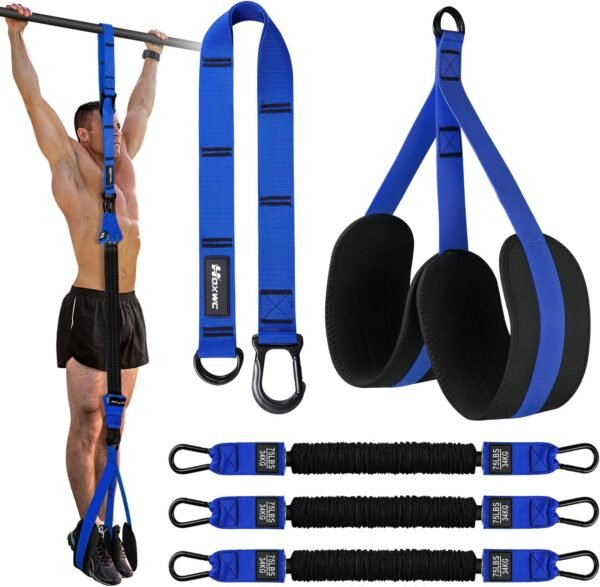 Pull Up Assistance Bands, Adjustable Heavy Duty Resistance Band for Pull Up, 3 Pull Up Bands, Comfortable Fabric Feet/Knee Rest, Assistance Bands for Pull-Up, Home Fitness, Body Stretching, Chin Up - Image 2