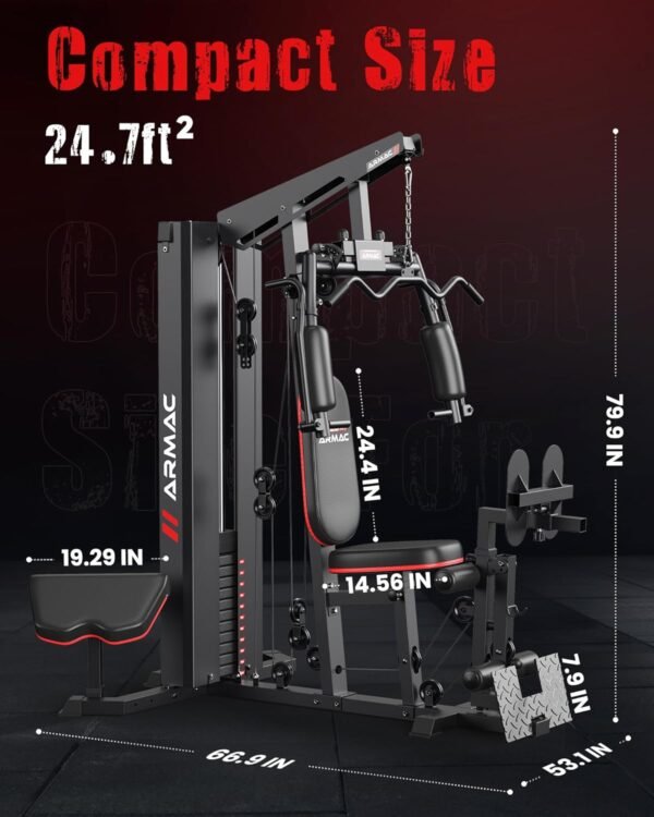 Home Gym, Multifunctional Home Gym Equipment for Leg Press, 150LBS Weight Stack Machine, Workout Station with Pulley System for Full Body Training - Image 6