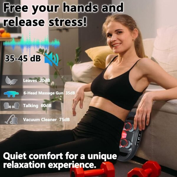 6 Head Massage Gun Deep Tissue with 9 Levels & 9 Modes, Electric Massager Tool for Legs, Arms, Waist, Back, Buttocks - Full Body Muscle Pain Relief, Ideal Gifts for Women, Men, Mom, and Dad - Image 4