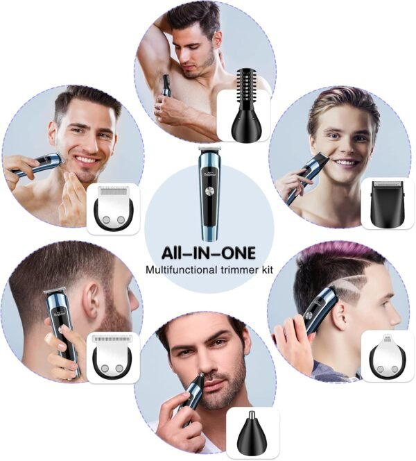 Brightup Beard Trimmer for Men, IPX7 Waterproof Mens Grooming Kit with Cordless Hair Clippers, Electric Razor with LED Display, Shavers for Mustache, Body, Face, Ear, Nose Hair Trimmer, Gifts for Men - Image 9