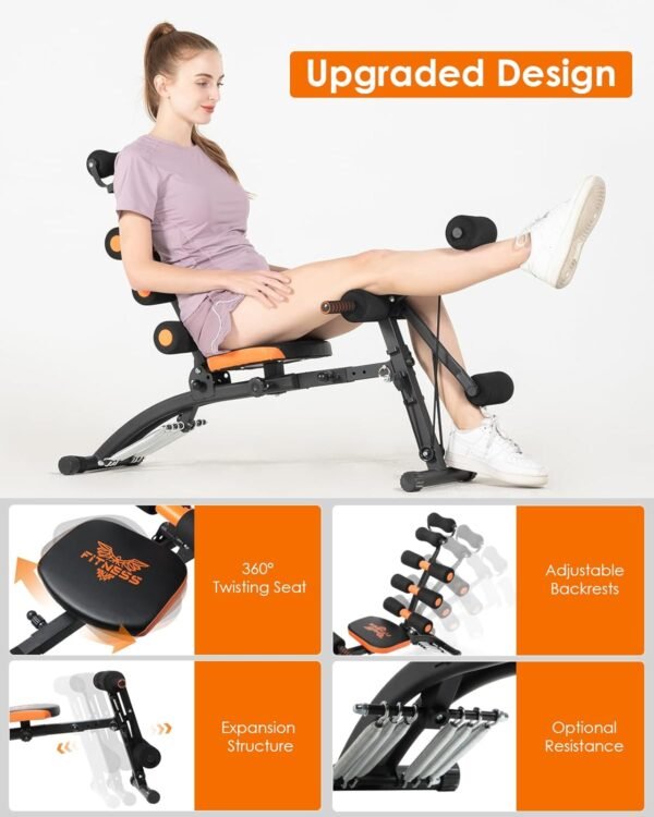 Dskeuzeew Ab Workout Bench for Home Gym, Multi-Functional Adjustable Ab Crunch Machine for Total Body Workout, Ab Exercise Equipment for Abs, Ab Trainer for Core, Leg, Thighs, Buttocks, Sit-up - Image 8
