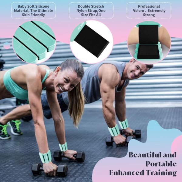 Women's Ankle & Wrist Weights Set of 2, Adjustable Wrist Weighted Bracelet for Home Gym Workout, Walking, Running, Travel, Pilate, Yoga, Exercise,Barre,Strength Training. (1Lb Each) - Image 5