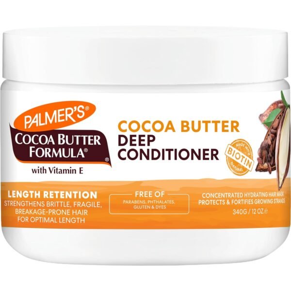 Palmer's Cocoa Butter & Biotin Length Retention Deep Conditioner, Strengthen, Nourish and Restore Elasticity and Shine, Suitable for All Curly Hair Patterns 12 Ounce - Image 2