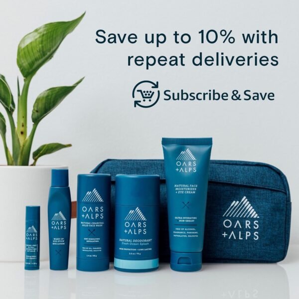 Oars + Alps Face Wash with Activated Charcoal, Dermatologist Tested Exfoliating Facial Cleanser, Travel Size, 1.2 Oz - Image 9