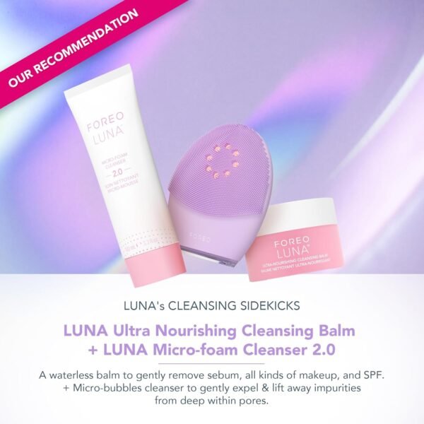 FOREO Luna 4 Plus Facial Cleansing Brush | Near Infrared Light Therapy + LED Red Light Therapy Deep Thermo Cleansing Facial | Anti Aging Microcurrent Facial Device | Normal Skin - Image 5