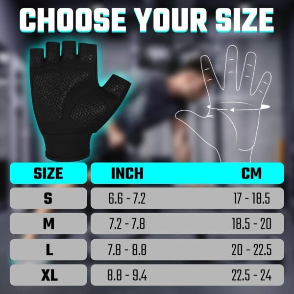 Weight Lifting Workout Gloves Lightweight Breathable Padded Palm Protection Gym Gloves Non-Slip Silicone Grip for Men and Women Exercise Fitness Training Pull-ups Deadlifting - Image 8