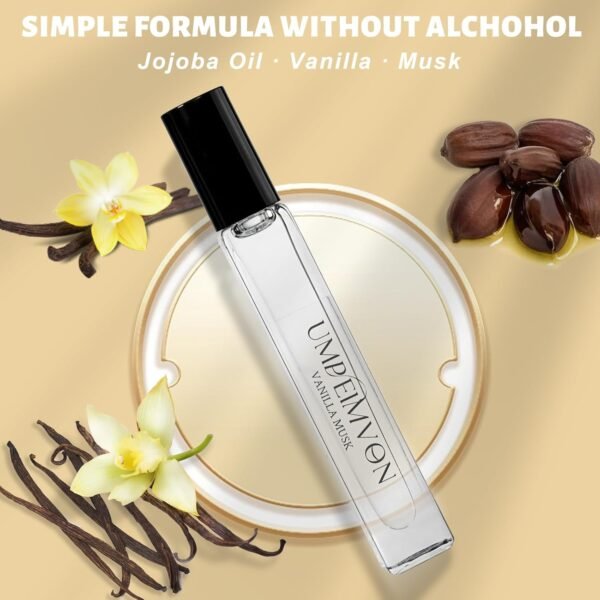 Vanilla Musk Oil Vanilla Perfume Oil, Vanilla Oil Roll On Perfume Vanilla Fragrance, Sweet, Warm and Soft, Travel Size 0.33 fl.oz - Image 4
