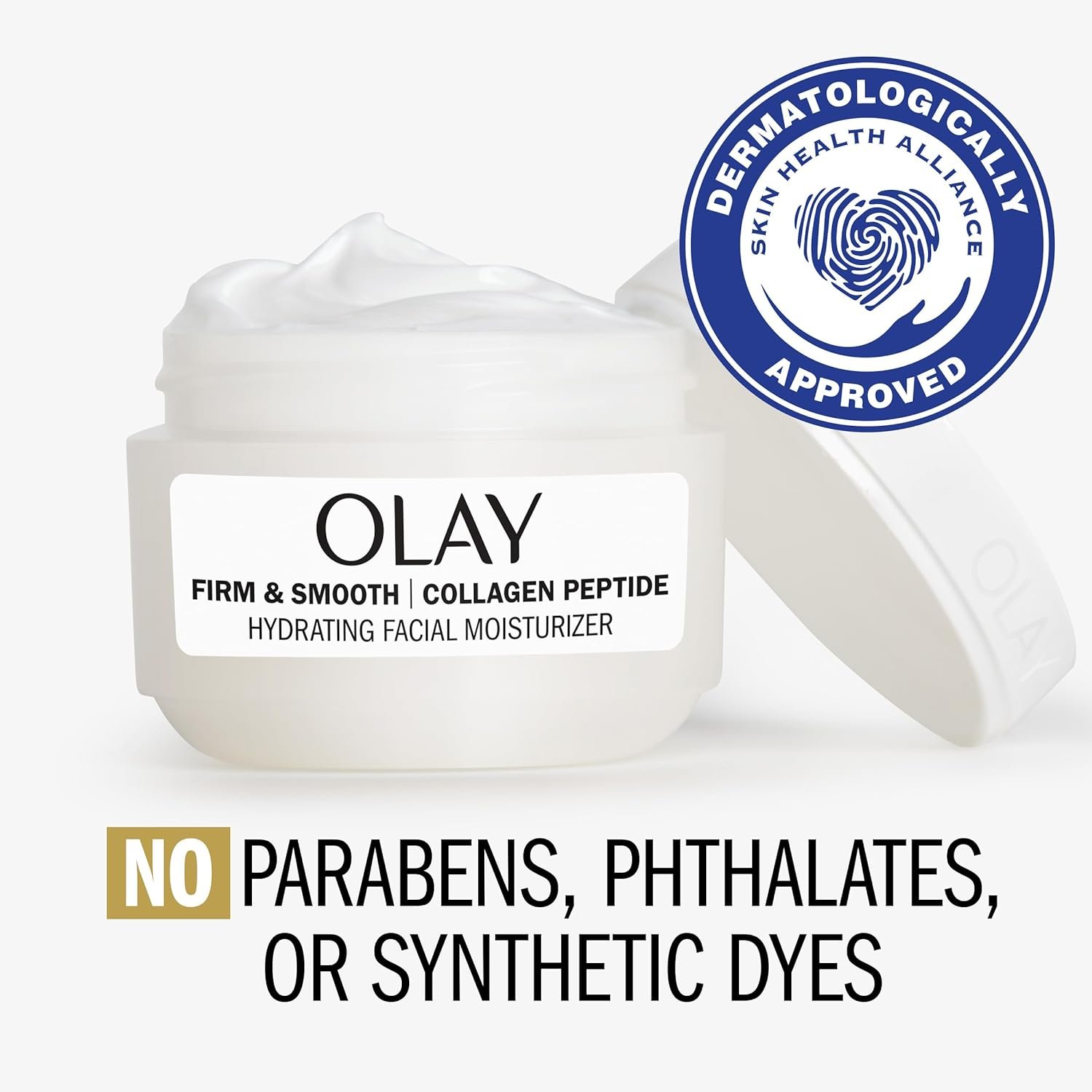 Olay Firm & Smooth Collagen Peptide Face Moisturizer, 2 oz Fragrance Free Firming Face Cream for Hydration and Skin Renewal, Recyclable Eco Jar Packaging - Image 7