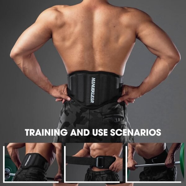 MANUEKLEAR Gym Weight Lifting Belt Weight Lifting Workout Weightlifting Powerlifting Belt for Men Women - 7.5inch - Bodybuilding Fitness Back Support for Cross Training, Squats, Lunges - Image 7