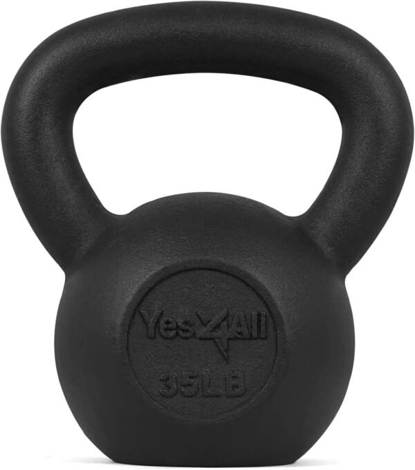 Yes4All 5-80 lbs Cast Iron Kettlebell for Dumbbell Weights Exercises, Gym, Full Body Home Workout Equipment, Push up, Grip and Strength Training - Image 2