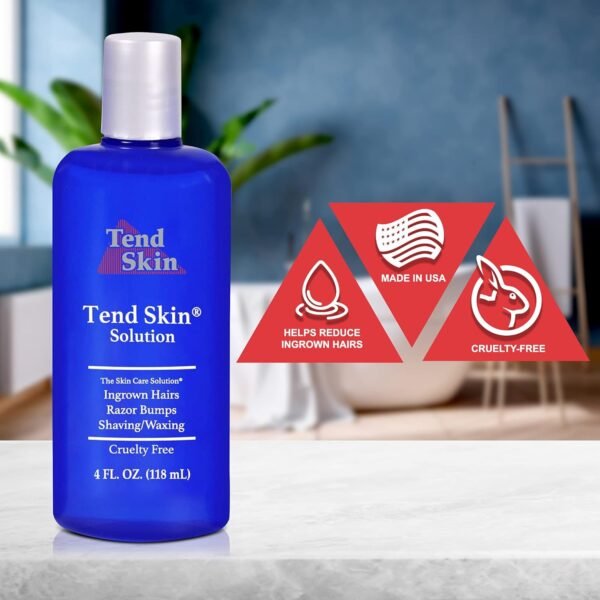 Tend Skin Womens AfterShave/Post Waxing Solution for Ingrown Hair, Razor Bumps and Burns, 4 ounce, Blue - Image 4