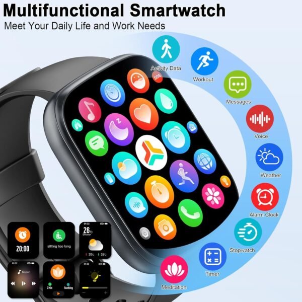 Smart Watch, 1.95" Smartwatch for Men Women (Answer/Make Call), 110+ Sports Modes Fitness Tracker with Heart Rate Sleep Monitor, IP68 Waterproof Fitness Watch, Step Counter Watches for Android iOS - Image 6