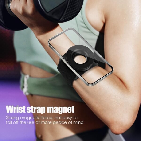 Running Phone Holder for iPhone, Magnetic Wrist Phone Holder, Armband Cell Phone Holder, Magnetic Phone Holder, Compatible with magsafe iPhone 15 14 13 12 Pro Max Plus Mini - Image 3