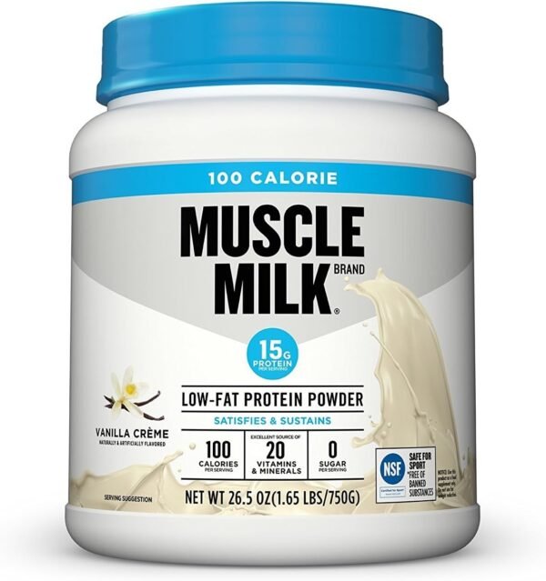 Muscle Milk ZERO, 100 Calorie Protein Powder, Vanilla, 15g Protein, 1.65 Pound, 25 Servings - Image 2