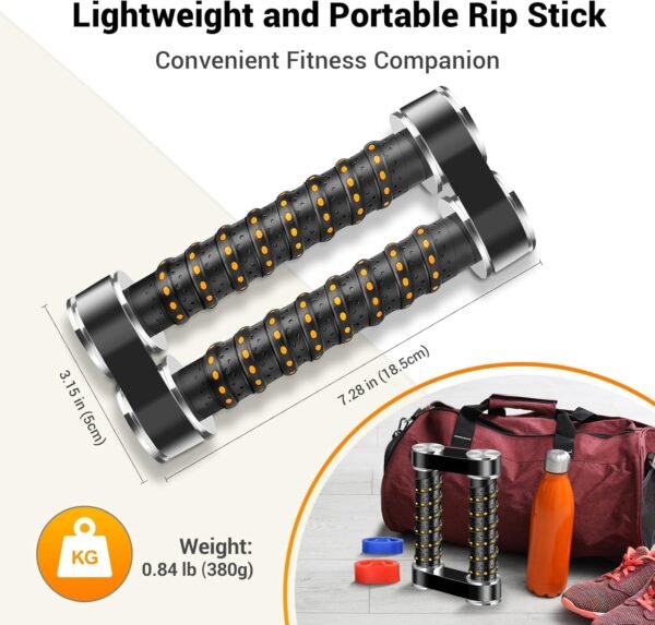 Rip Stick Efficient Quick Strength Training, Upper Body, Shoulder, Joint Ripstick Exercise Equipment, Portable High Gloss Aluminum aAlloy Rip Stick Workout, Stable Adjustable Resistance Band - Image 7