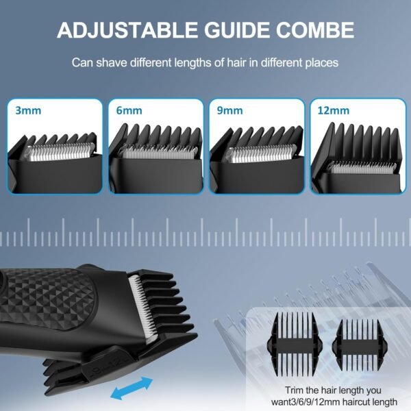 Unisex Hair Trimmer, Matt Black, for Trimming, Shaving, Body, 90mins Battery Power, IPX7 Waterproof - Image 5