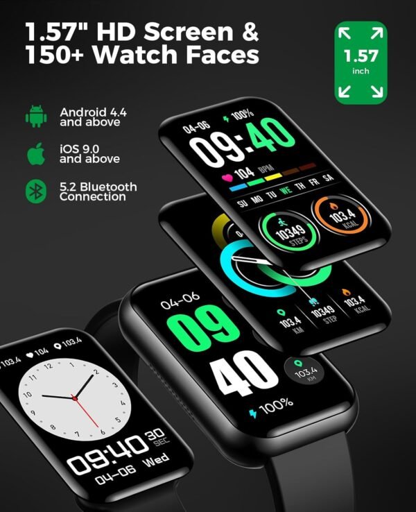 Smart Watch Fitness Tracker (Answer/Make Calls), 24/7 Heart Rate Spo2 Blood Pressure Monitor Sleep Tracker, 114 Sports Modes Calorie Step Tracker Pedometer, Waterproof Activity Tracker for Women Men - Image 7