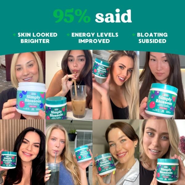 Simply Nature's Promise Blossom Nutrition - Daily Greens & Superfood Powder + Collagen + Probiotics for Women's Digestive Health & Bloating Relief. Help Your Health Bloom - 30 Day Supply - Image 6