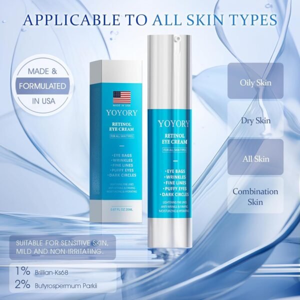 Retinol Under Eye Cream - Anti Aging Eye Cream for Dark Circles and Puffiness, Eye Bags, Wrinkles Fine Lines Skin Care Treatment Moisturizes (0.67 Fl Oz) - Image 9