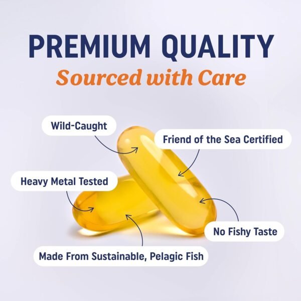 Triple Strength Omega 3 Fish Oil 3600 mg | EPA & DHA | Over 2100mg Omega-3 Fatty Acids | 1300mg EPA + 860mg DHA | Best Essential Fatty Acids | Premium Wild Caught & Burpless Fish Oil | 120 Ct - Image 4
