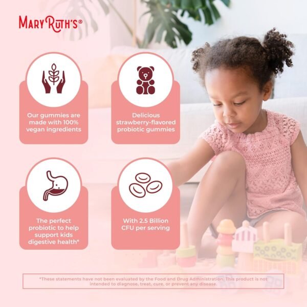 MaryRuth Organics Kids Probiotics for Digestive Health | USDA Organic Probiotic Gummies | Probiotics for Kids | Immune Support | Gut Health Supplement | Vegan | Non-GMO | Gluten Free | 60 Count - Image 9