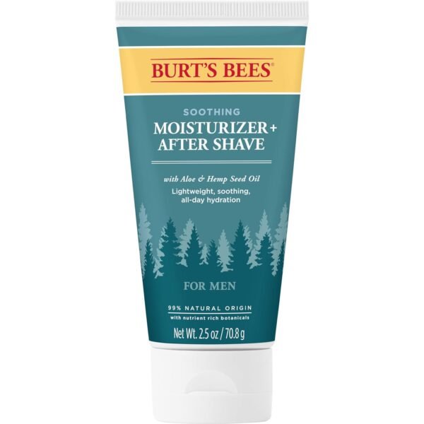 Burt’s Bees Soothing Moisturizer + After Shave with Aloe & Hemp, For Men, 2.5 Ounces - Image 2