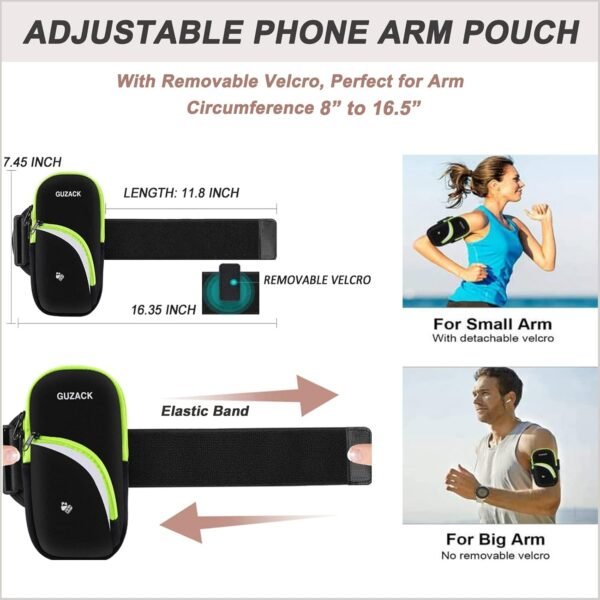 Armband Cell Phone Holder for Running Workout Exercise Sports Phone Arm Bands Pouch Bag, Running Armband for iPhone16 15 14 13 12 11 Pro Max XS XR X Plus Samsung Galaxy Up to 6.9" - Image 4