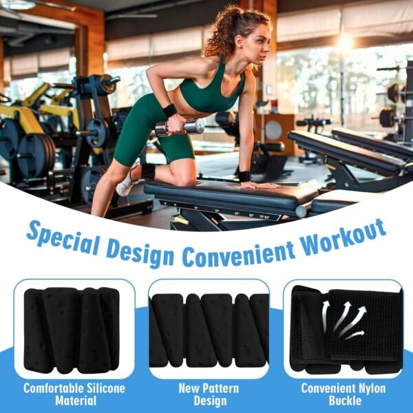 Wrist Weights Set of 2, Adjustable Wrist Ankle Weights for Women and Men, Silicone Weighted Bangles for Walking Yoga Pilates Running Dance Gym 2lb - Image 5