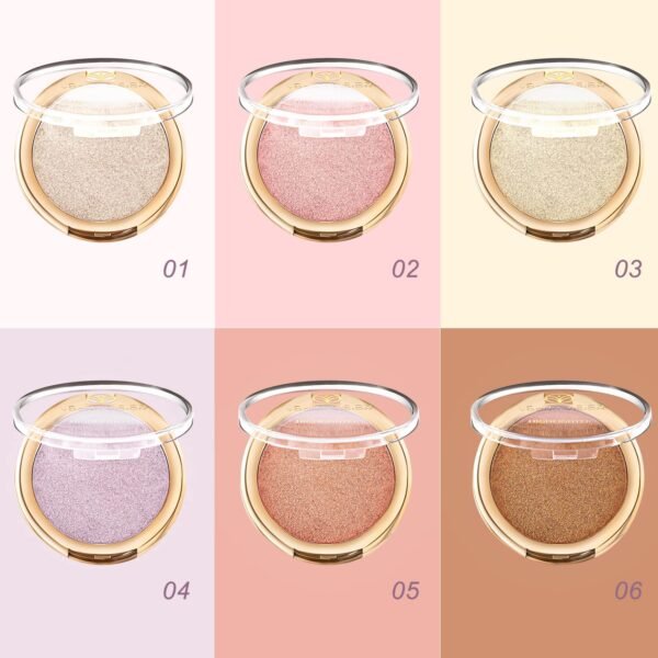 YOUNG VISION Baked Highlighter Powder Palette, Sheer Pearl Shimmer Shades for Face Highlighter Makeup, Rose/Pink Blush Powder, Highly Pigmented Iluminadores de Maquillaje, 0.19 Oz(Pack of 1) - Image 7