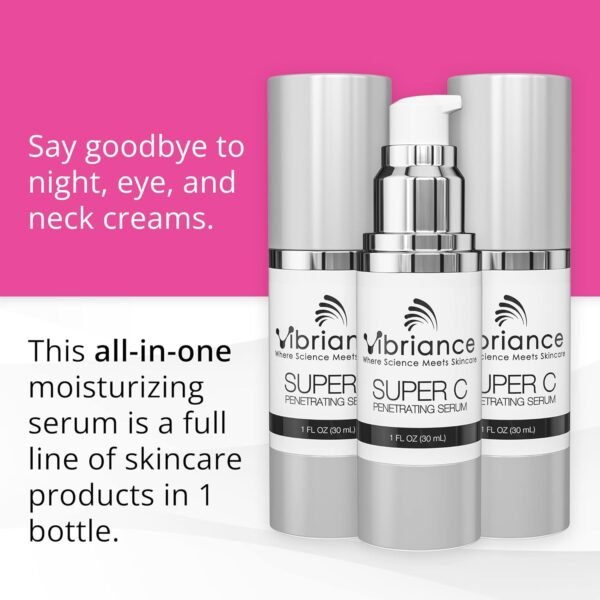 Vibriance Super C Serum for Mature Skin, Made in USA, All-in-One Vitamin Formula Hydrates, Firms, Lifts, Smooths, Targets Age Spots, Wrinkles, 1 fl oz - Pack of 3 - Image 3