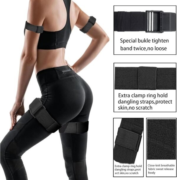 Booty Bands, Booty Bands for Working Out,Blood Flow Restriction Bands,Adjustable BFR Training Bands,Best Fabric Resistance Bands for Exercising Your Butt, Squat, Thigh, Fitness - Image 3
