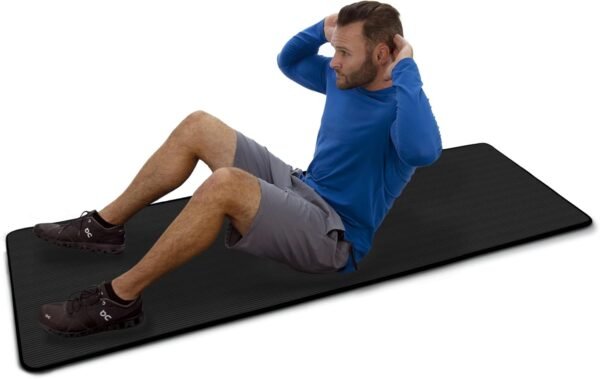 MICRODRY Deluxe Fitness Exercise Yoga Mat for Home & Gym, Extra Thick for High Impact Training, Multi Layered Skid Resistant Surface, Odor Neutralizing with Carrying Strap - Image 2