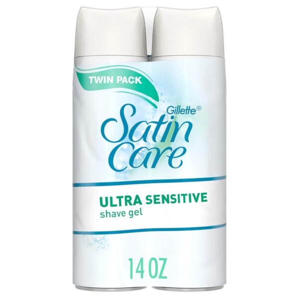 Gillette Satin Care Ultra Sensitive Shave Gel for Women, Pack of 2, 7oz Each, Frangrance Free - Image 2