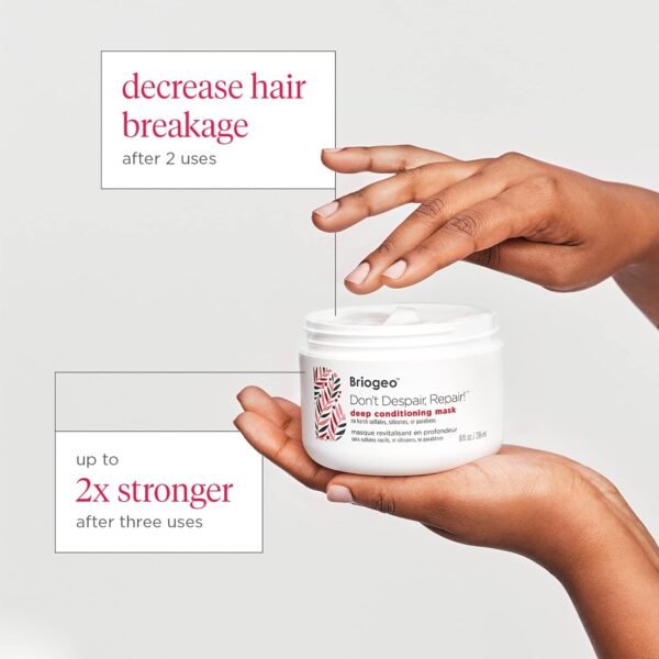 Briogeo Don't Despair, Repair! Deep Conditioning Mask, Deep Conditioner for Dry Damaged or Color Treated Hair, Prevent Future Breakage, Protein Mask for Stronger Hair, Vegan, Cruelty-Free - Image 5