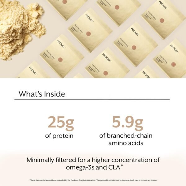 Promix Whey Protein Powder, Vanilla - 2.5lb Bulk - Grass-Fed & 100% All Natural - ­Post Workout Fitness & Nutrition Shakes, Smoothies, Baking & Cooking Recipes - Gluten-Free & Keto-Friendly - Image 4